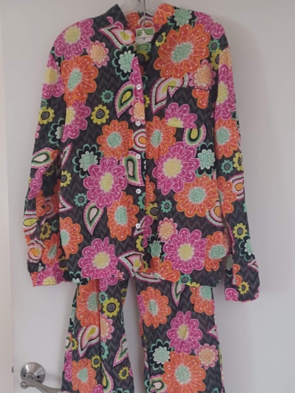 Vera Bradley Women's 2-Piece 100% Cotton Floral Pajama Set Y2K – Large